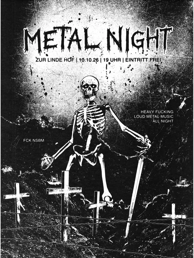 Ankündigungsbild für „Linde Metal Night " bei Zur Linde