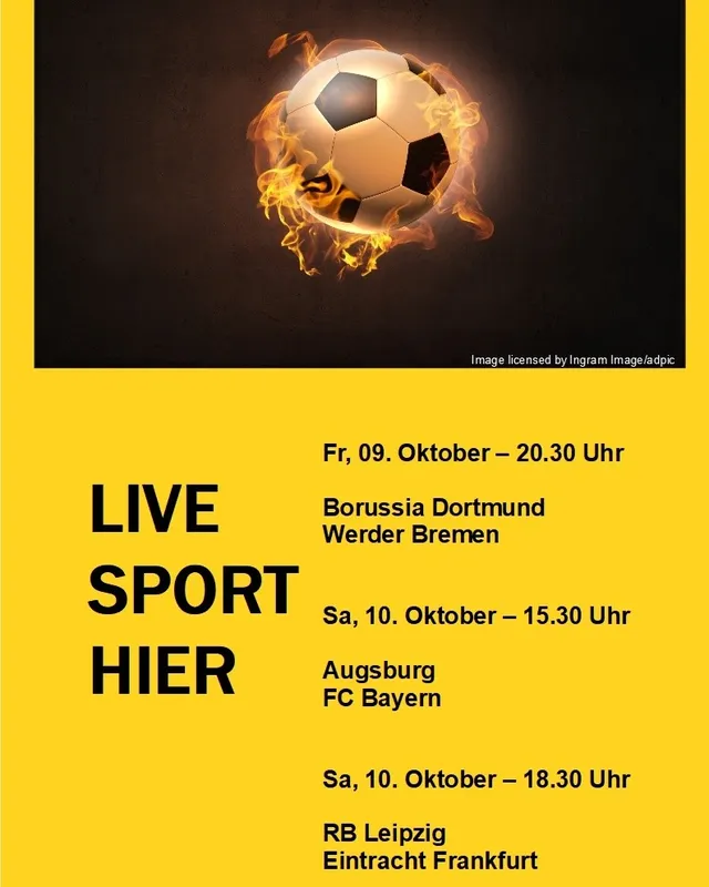 Ankündigungsbild für „Augsburg gegen FC Bayern" bei Johnys! Bar