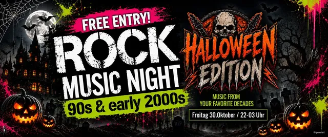 Ankündigungsbild für „🔥 ROCK MUSIC NIGHT 🔥 FREE ENTRY" bei Rockwerk Kulturzentrum