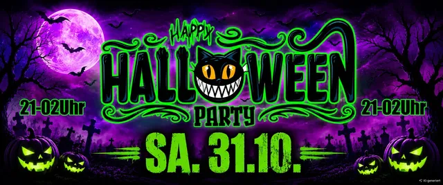 Ankündigungsbild für „Happy Halloween 🎃 Party" bei Rockwerk Kulturzentrum