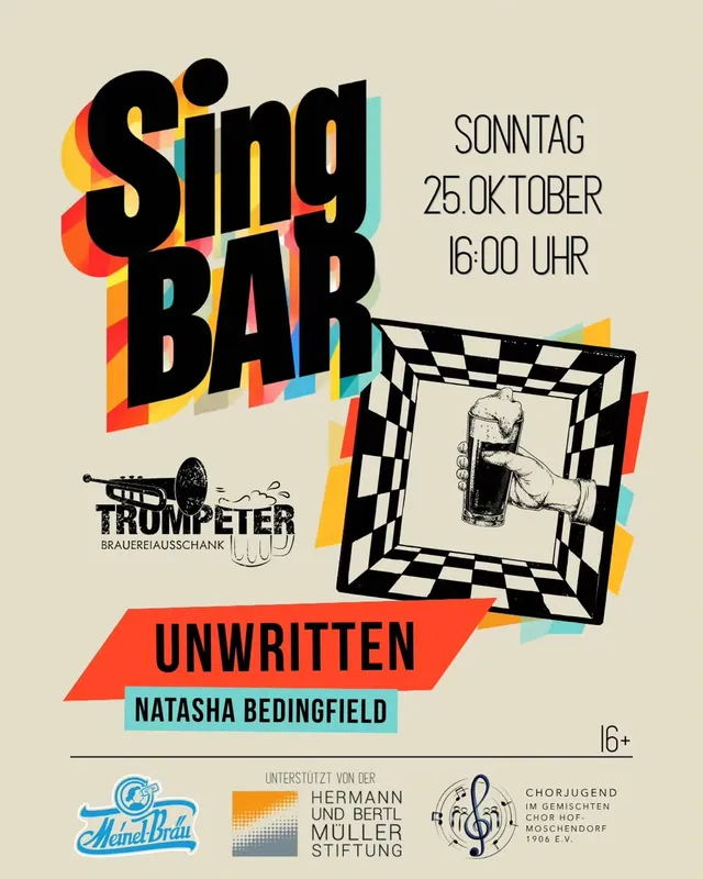 Ankündigungsbild für „SingBar: Unwritten" bei Trompeter Brauereiausschank